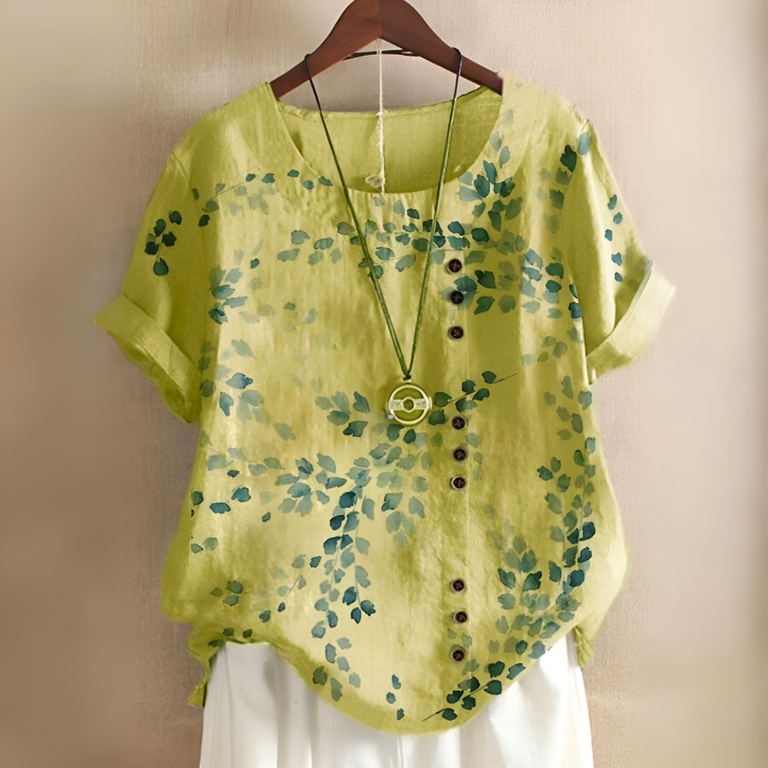 Sophia | Leaf-Print Blouse