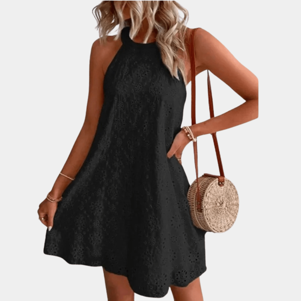 Noa | Halter Mini Dress | Modern Lace Design | Breathable Summer Style