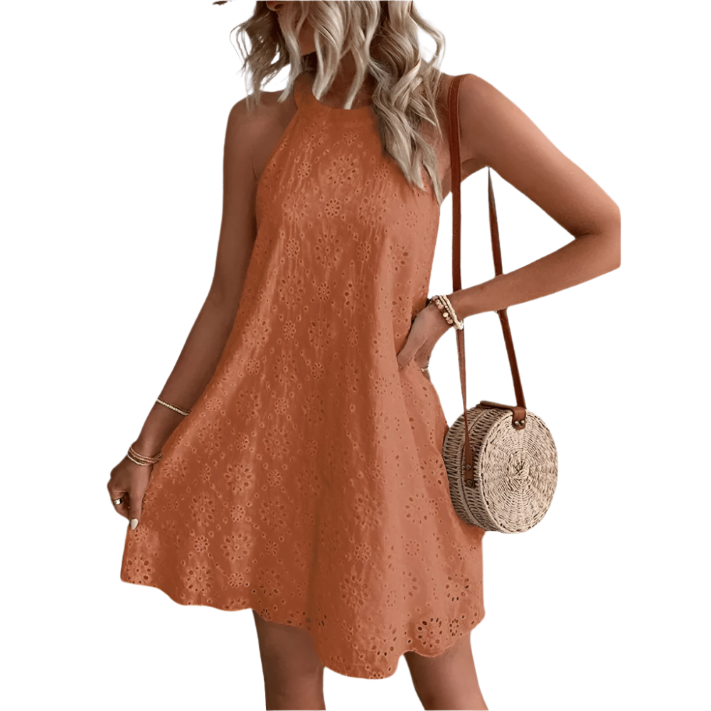 Noa | Halter Mini Dress | Modern Lace Design | Breathable Summer Style