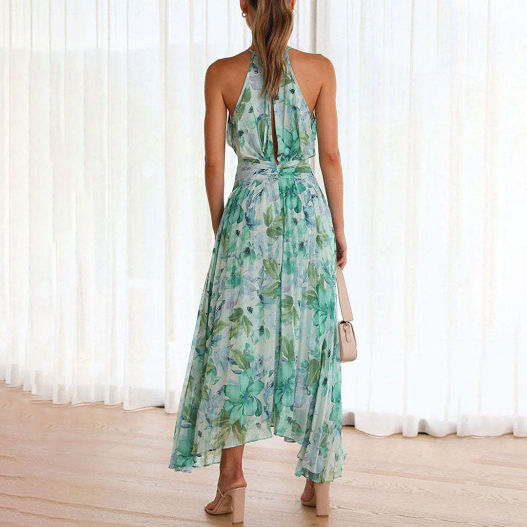 Bianca | Floral Halter Maxi Dress | Elegant Design | Premium Comfort