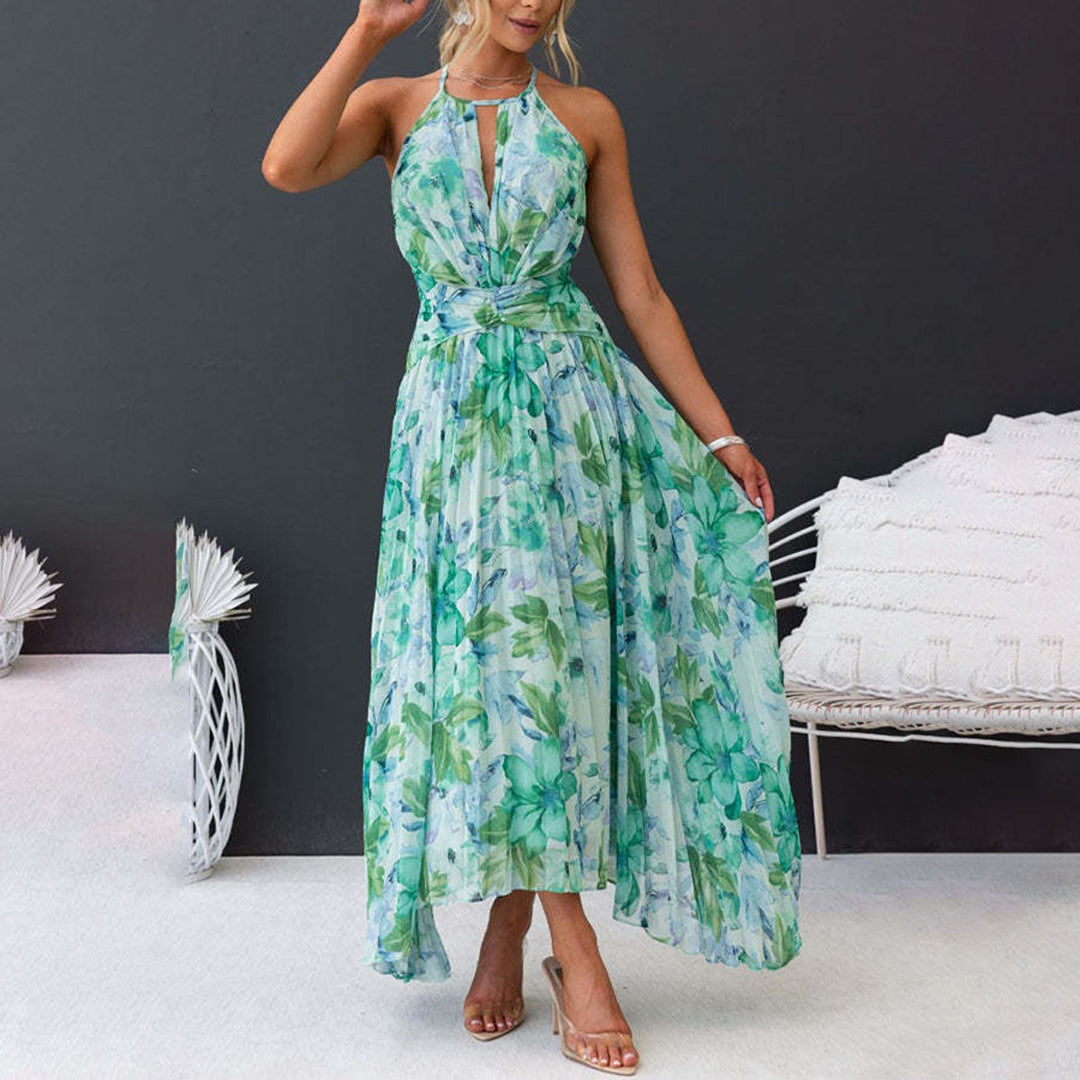 Bianca | Floral Halter Maxi Dress | Elegant Design | Premium Comfort