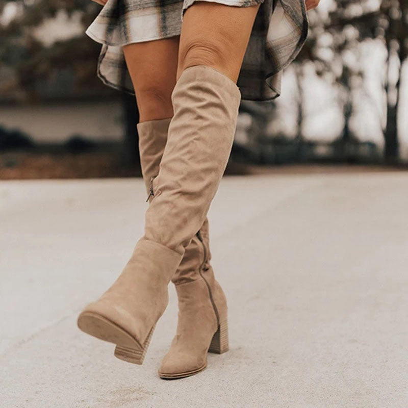 Soleil | Suede Knee-High Boots