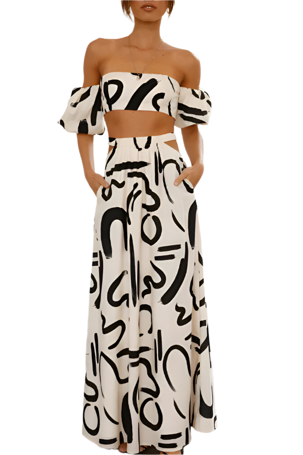 Camilla | Abstract Print Two-Piece Set – Bold Design & Unmatched Confidence