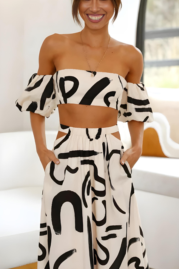 Camilla | Abstract Print Two-Piece Set – Bold Design & Unmatched Confidence