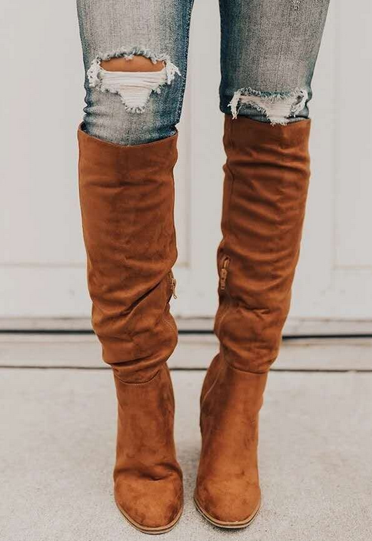 Soleil | Suede Knee-High Boots