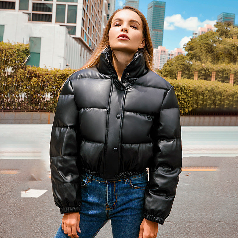 Renée | PU Leather Puffer Jacket